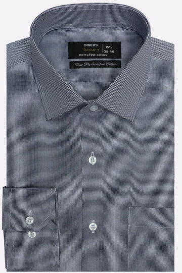 Dark Blue Dobby Self Formal Shirt