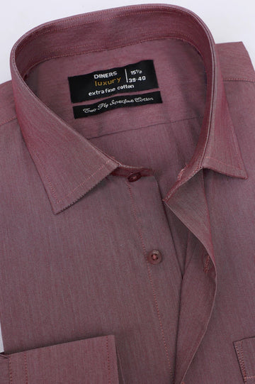 Maroon Self Textured Formal Shirt