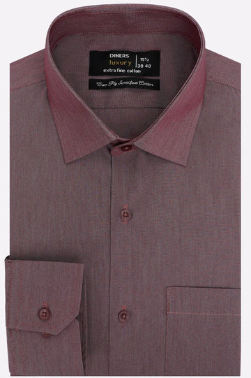 Maroon Self Textured Formal Shirt