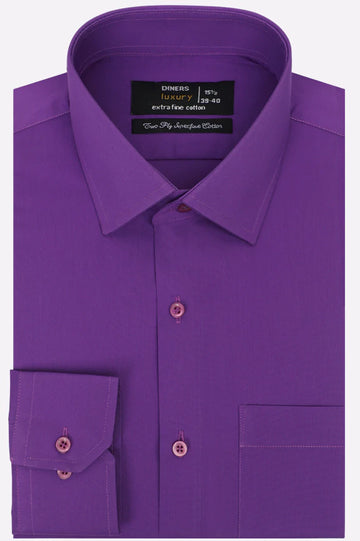 Purple Self Textured Formal Shirt