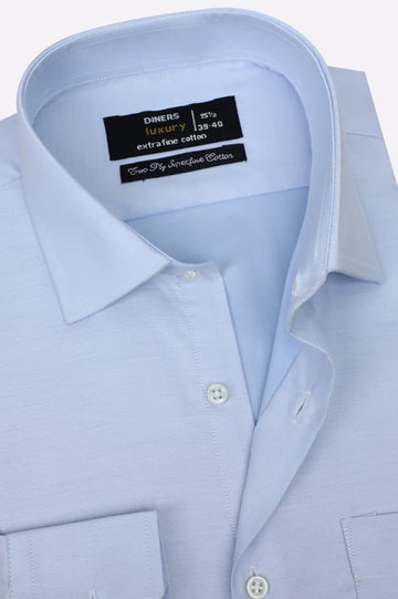 Sky Blue Self Twill Formal Shirt