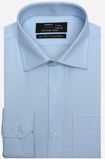 Sky Blue Self Textured Formal Shirt