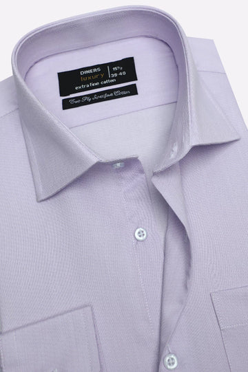 Purple Self Textured Formal Shirt