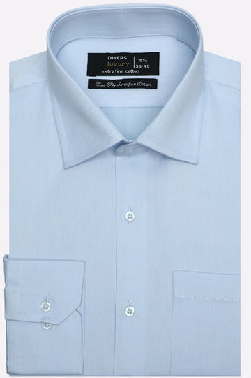 Sky Blue Self Textured Formal Shirt