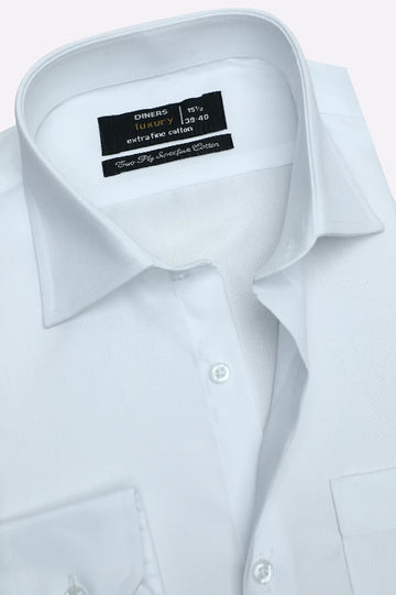 Off White Self Textured Formal Shirt