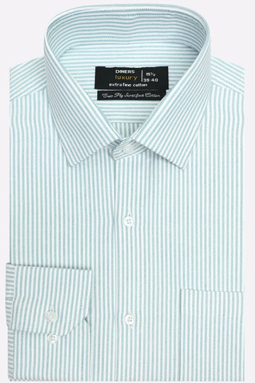 Green Bengal Stripes Formal Shirt