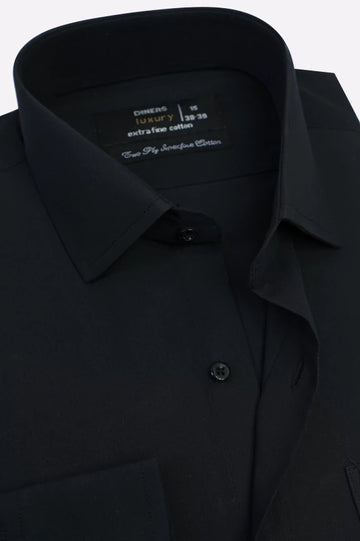 Black Plain Formal Shirt