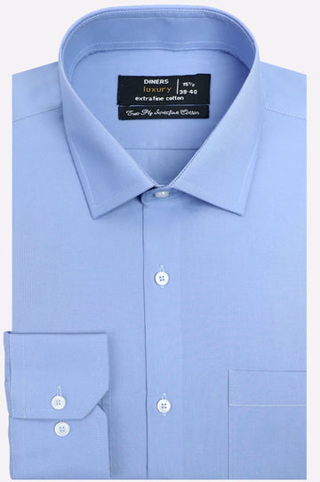 Blue Plain Formal Shirt