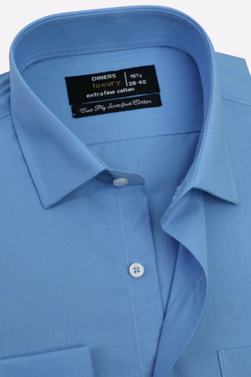 Blue Plain Formal Shirt