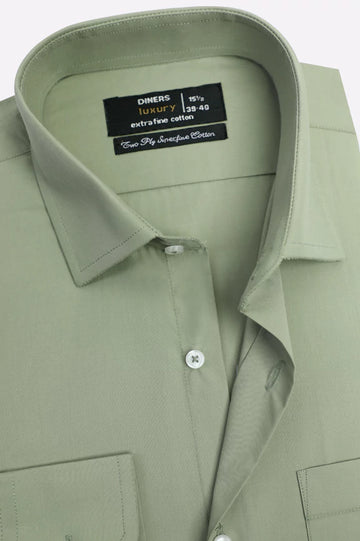 Light Green Plain Formal Shirt