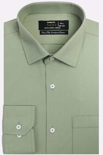 Light Green Plain Formal Shirt