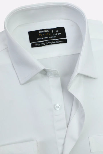White Self Formal Shirt