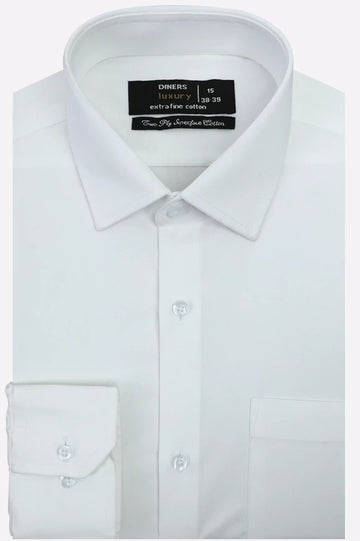 White Self Formal Shirt