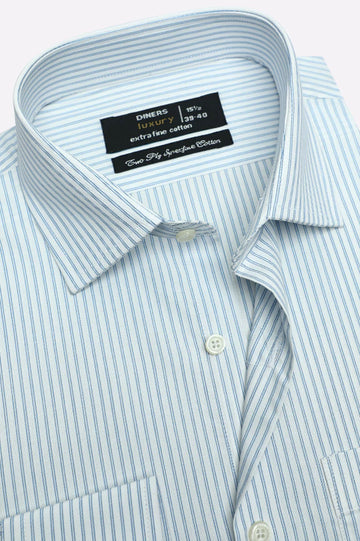 White Stripes Formal Shirt