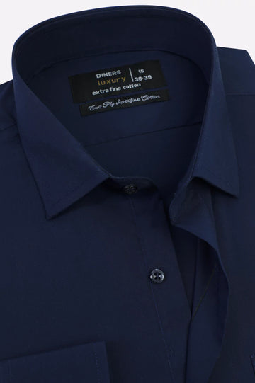 Navy Blue Plain Formal Shirt