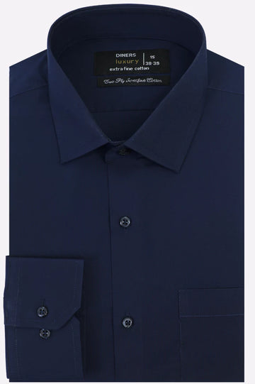 Navy Blue Plain Formal Shirt