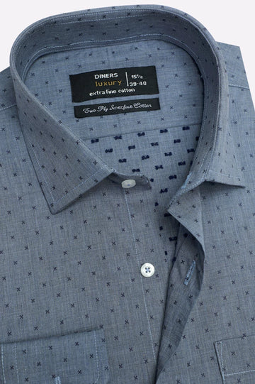 Grey Textured Formal Shirt