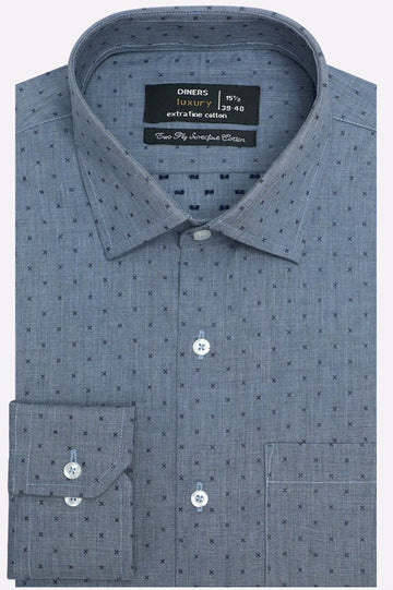 Grey Textured Formal Shirt