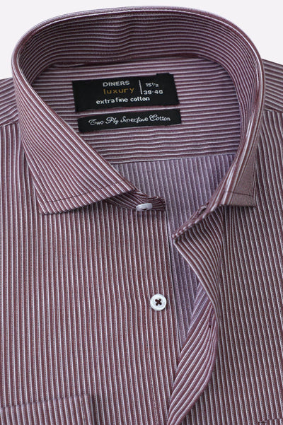 Maroon Stripes Formal Shirt
