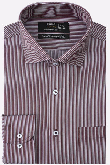 Maroon Stripes Formal Shirt