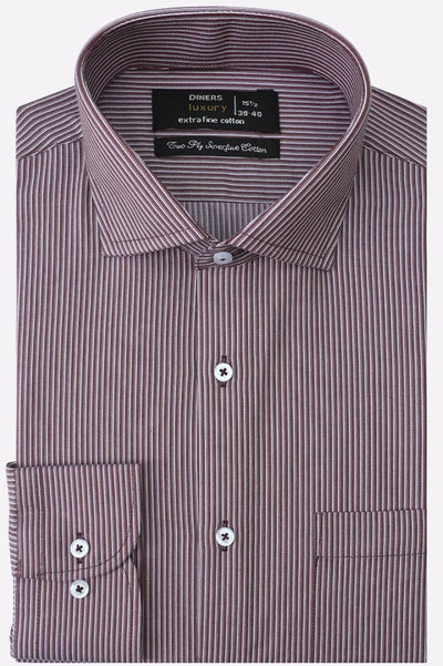 Maroon Stripes Formal Shirt
