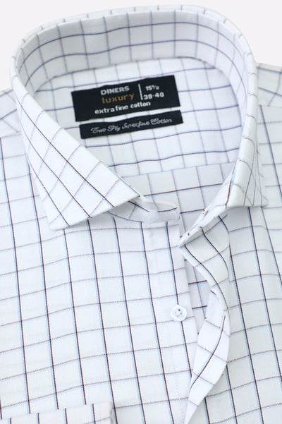 Windowpane Check Formal Shirt