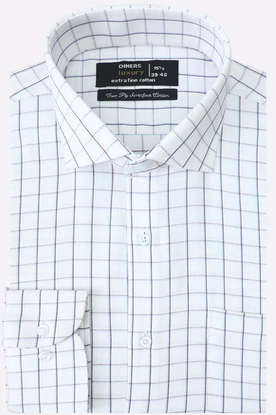 Windowpane Check Formal Shirt