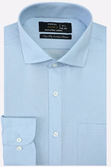 Sky Blue Self Textured Formal Shirt