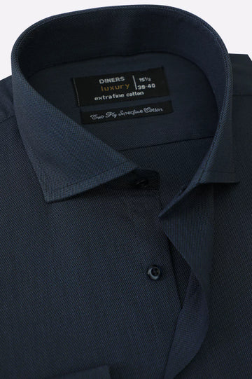 Black Self Textured Formal Shirt