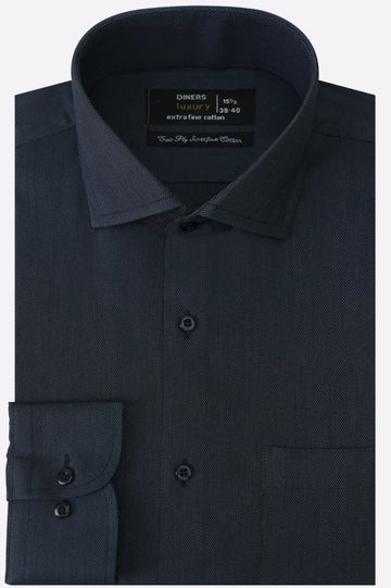 Black Self Textured Formal Shirt