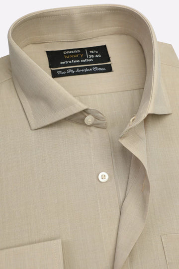 Fawn Self Textured Formal Shirt