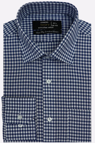 Blue Gingham Check Formal Shirt
