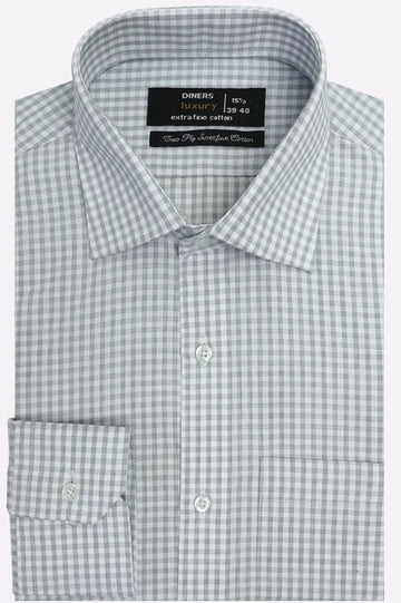 Grey Checkered Formal Shirt
