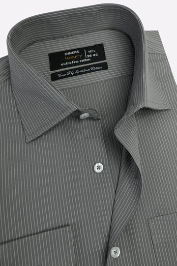 Grey Pinstripe Formal Shirt