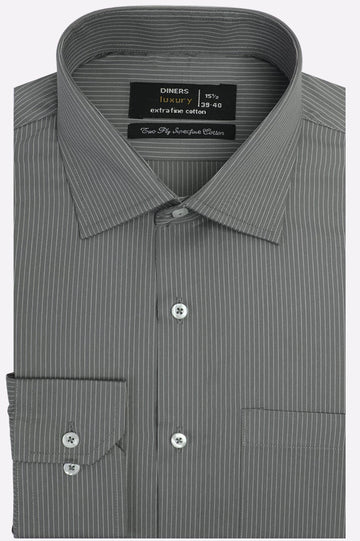 Grey Pinstripe Formal Shirt