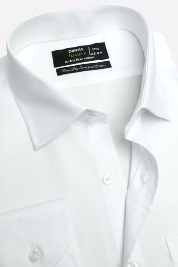 White Twill Self Formal Shirt
