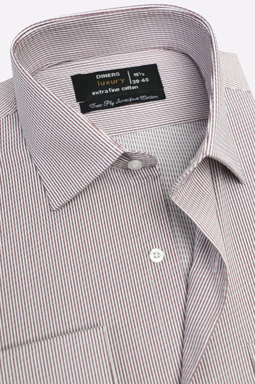 Brown Candy Stripes Formal Shirt
