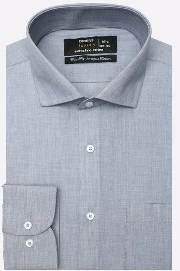 Blue Self Textured Formal Shirt