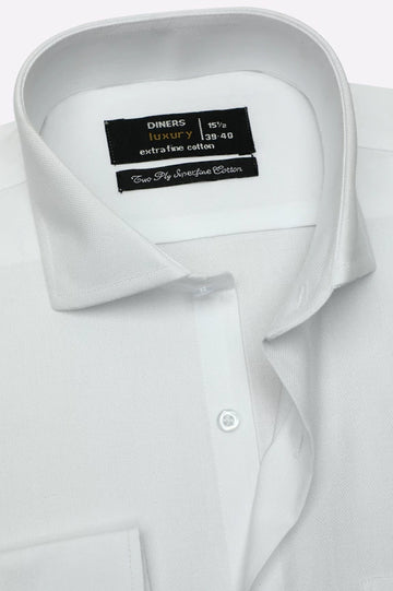 White Dobby Self Formal Shirt