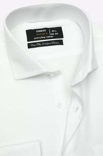 White Self Twill Formal Shirt