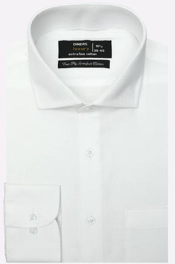 White Self Twill Formal Shirt