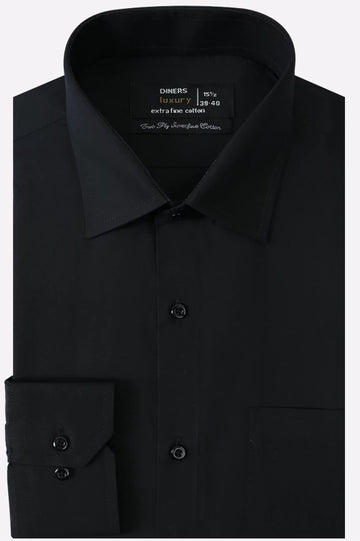Black Plain Formal Shirt
