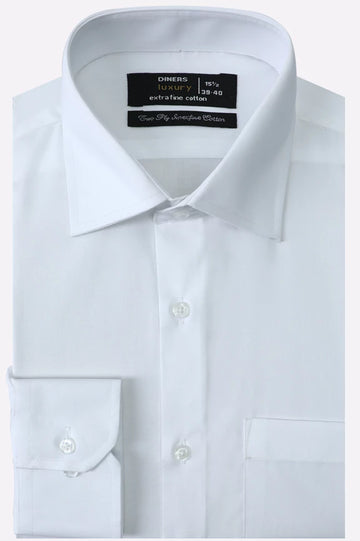 White Self Textured Formal Shirt
