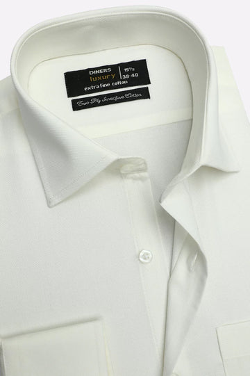 White Self Formal Shirt