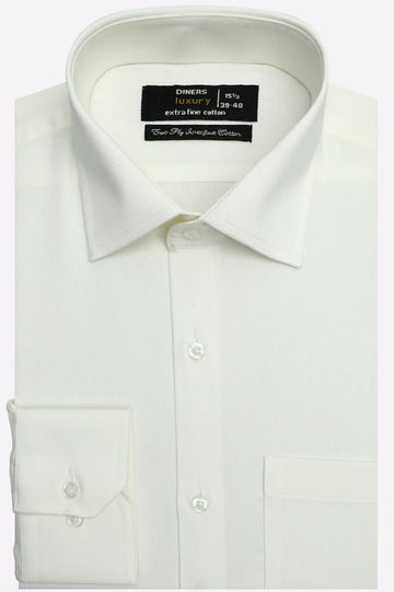 White Self Formal Shirt