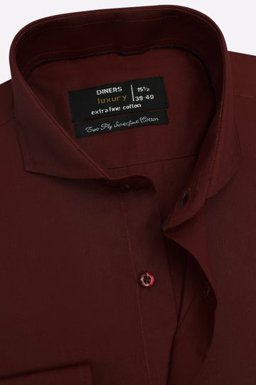 Maroon Plain Formal Shirt