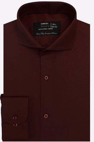 Maroon Plain Formal Shirt