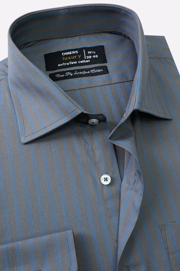 Grey Stripe Formal Shirt