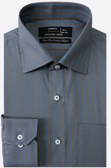 Grey Stripe Formal Shirt