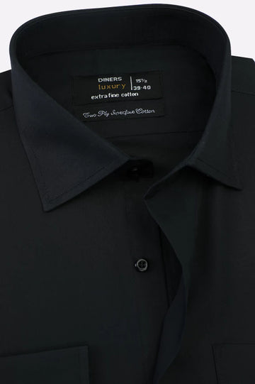 Black Plain Formal Shirt